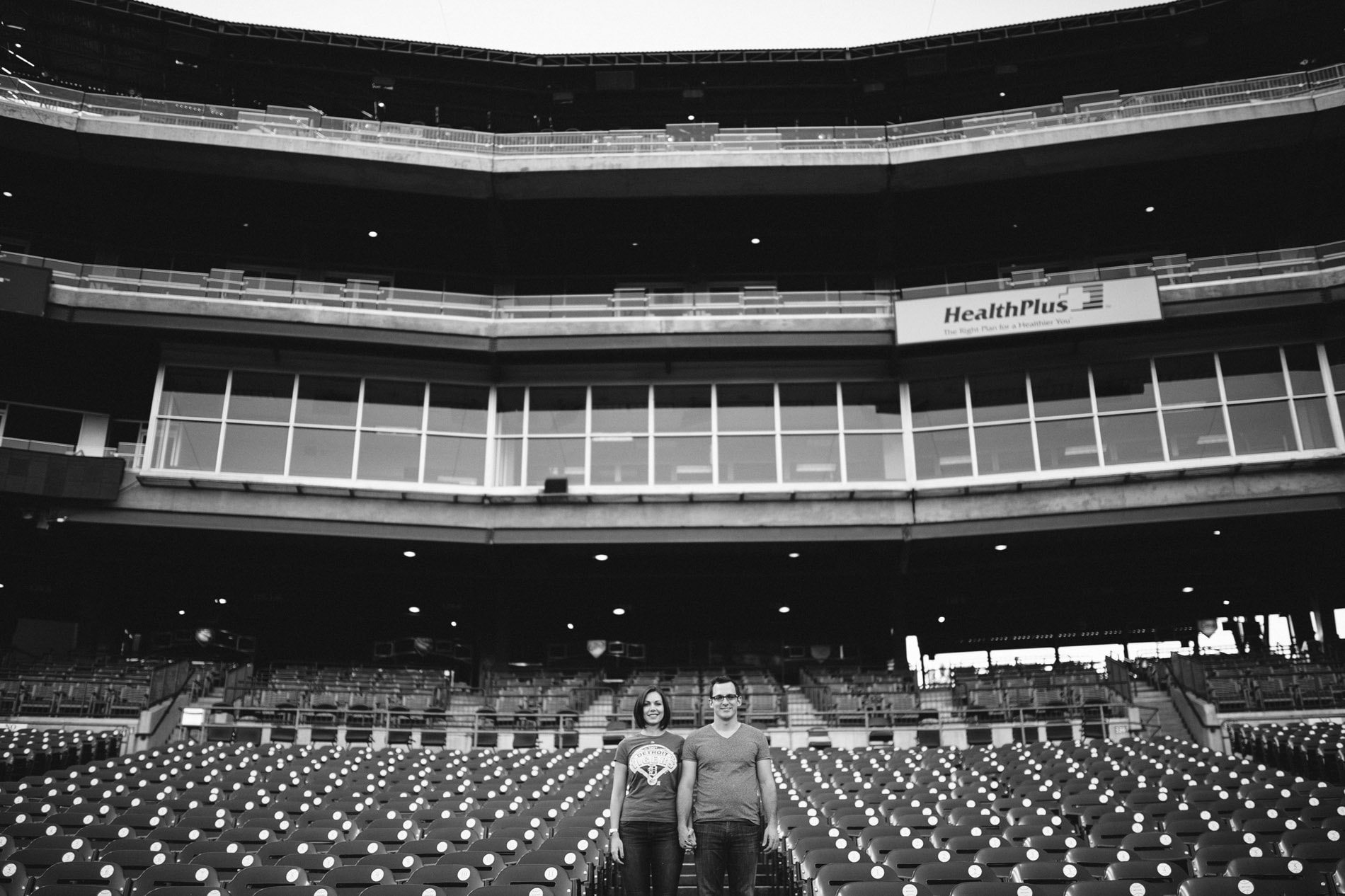 Lauren and Jeff’s Comerica Park Engagement Session